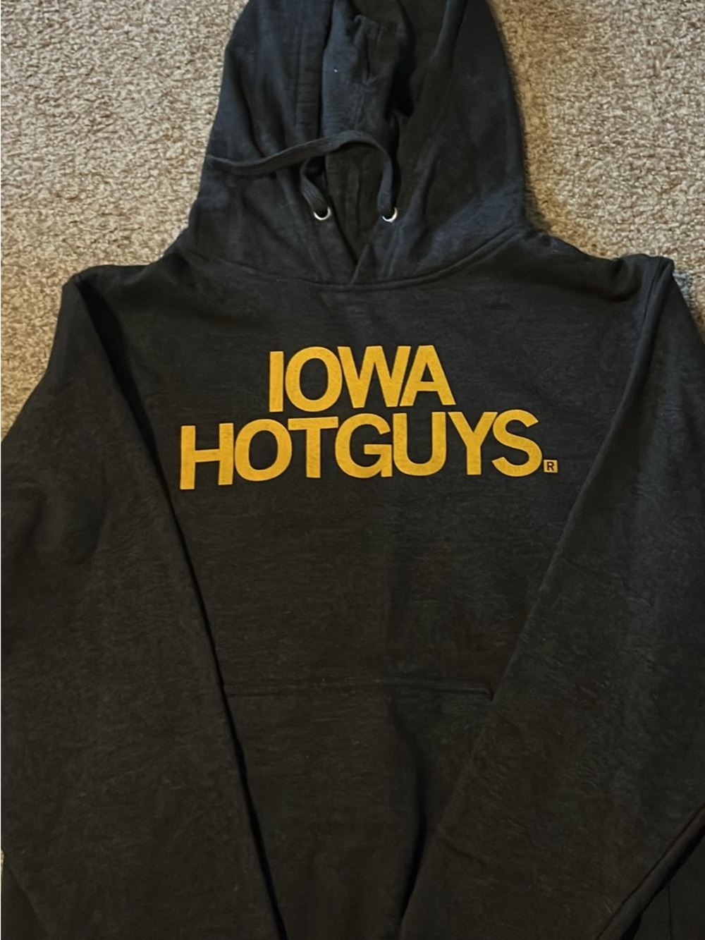 Iowa HotGuys Black Hoodie with Gold Lettering